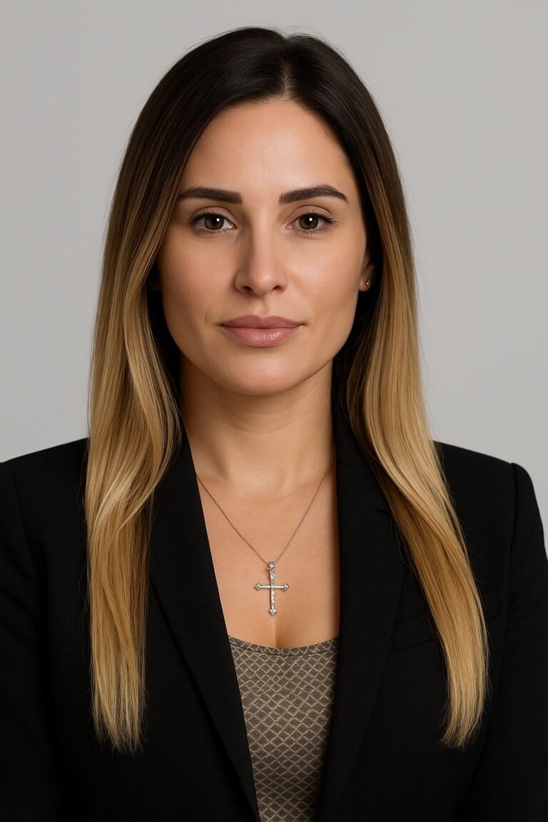 Woman with long hair and necklace